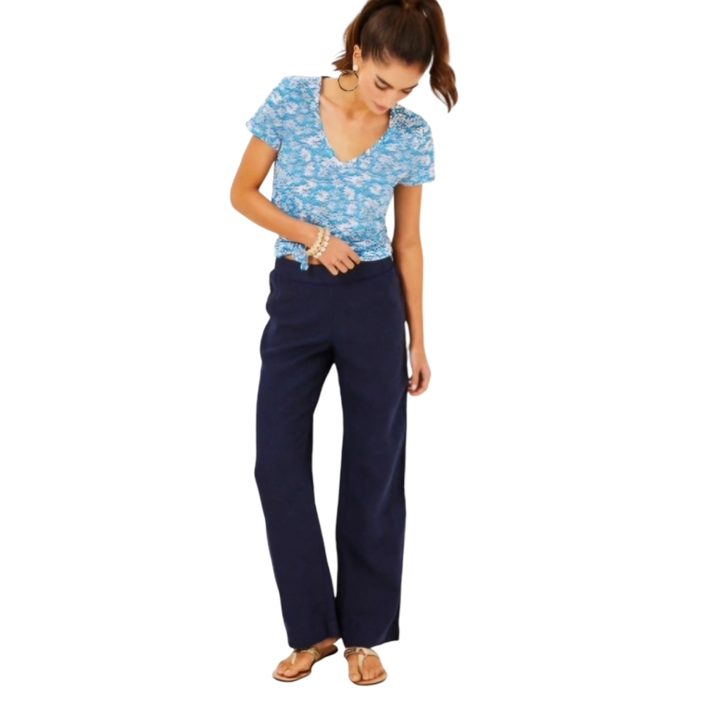 Lilly Pulitzer Deri Linen Palazzo Pant